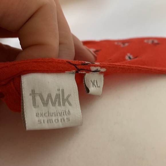 Twik by Simons Red Floral Mid Length Summer Dress - Picture 8 of 9